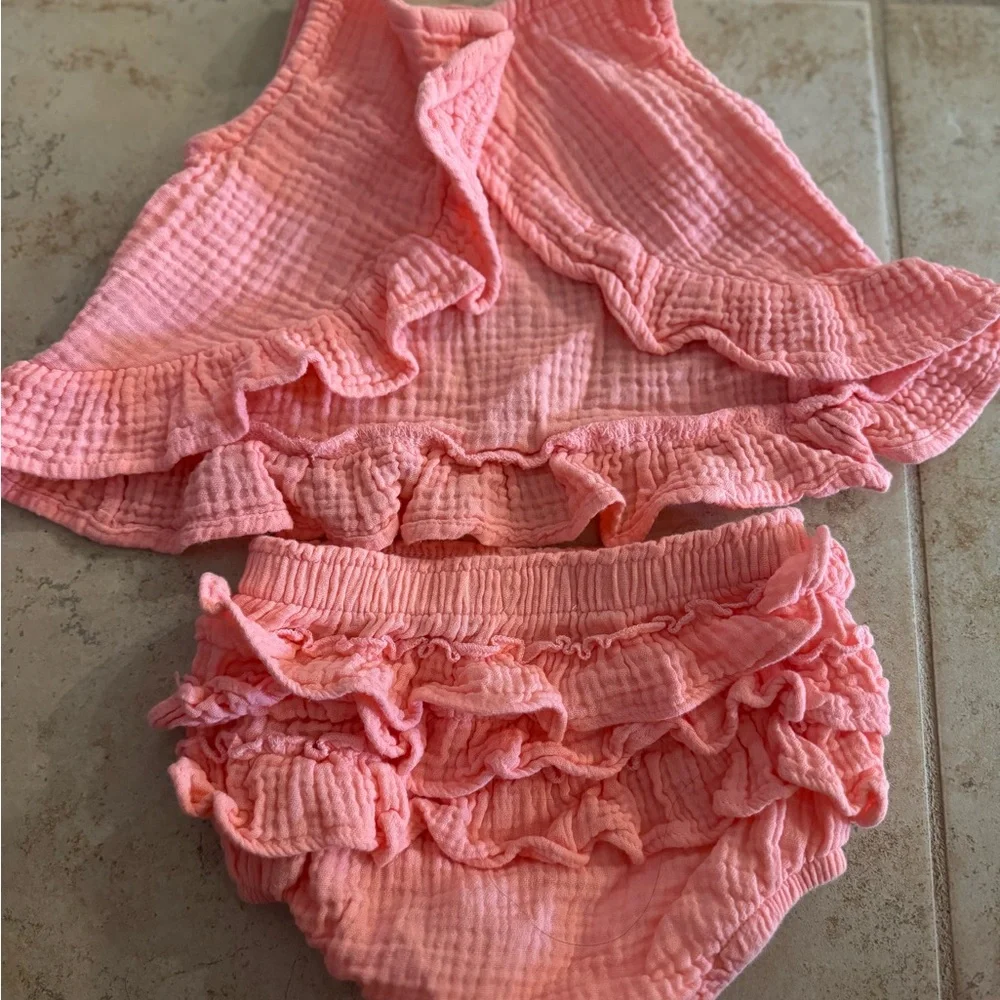 Pink and Blue Giraffe Print Baby Outfits Set